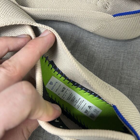 Rothy's Cream Flats with Blue Trim - Picture 4 of 5